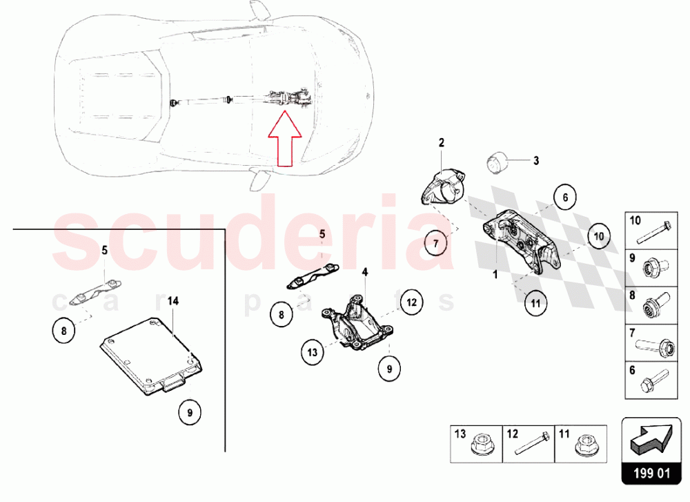 Securing Parts For Engine 1 of Lamborghini Lamborghini Huracan LP640 Performante Coupe