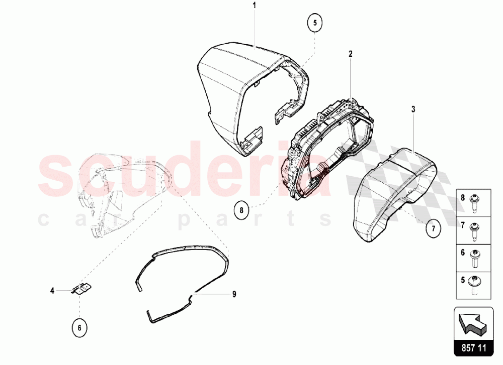 Combi-instrument of Lamborghini Lamborghini Aventador LP740 S