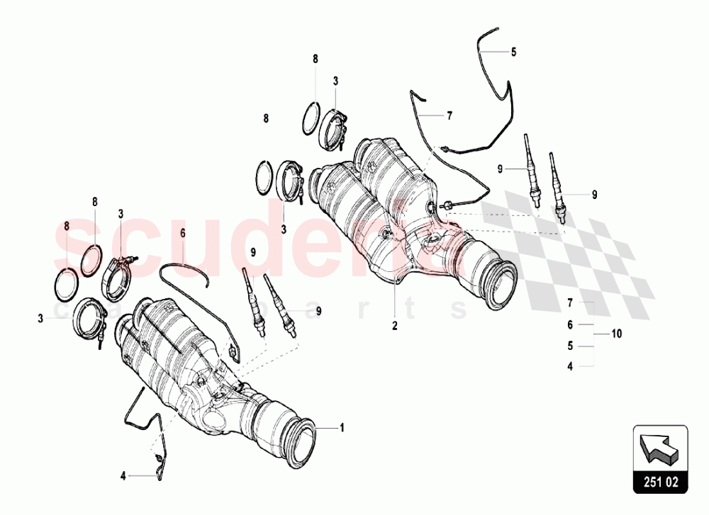 EXHAUST SYSTEM 2 of Lamborghini Lamborghini Aventador LP750 SV Coupe
