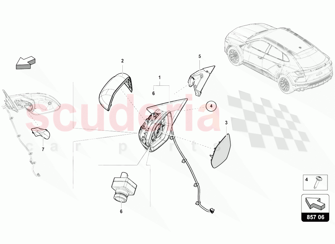 EXTERIOR MIRROR of Lamborghini Lamborghini Urus (2018-2019)