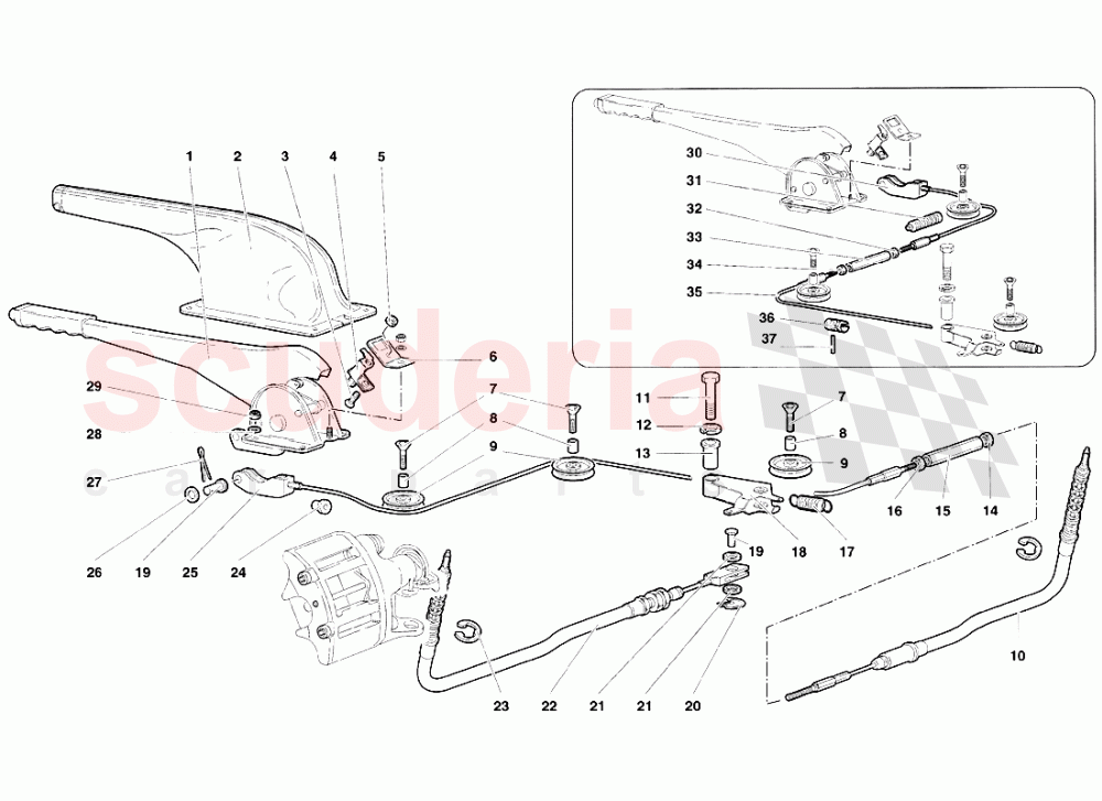 Handbrake of Lamborghini Lamborghini Diablo SV (1998)