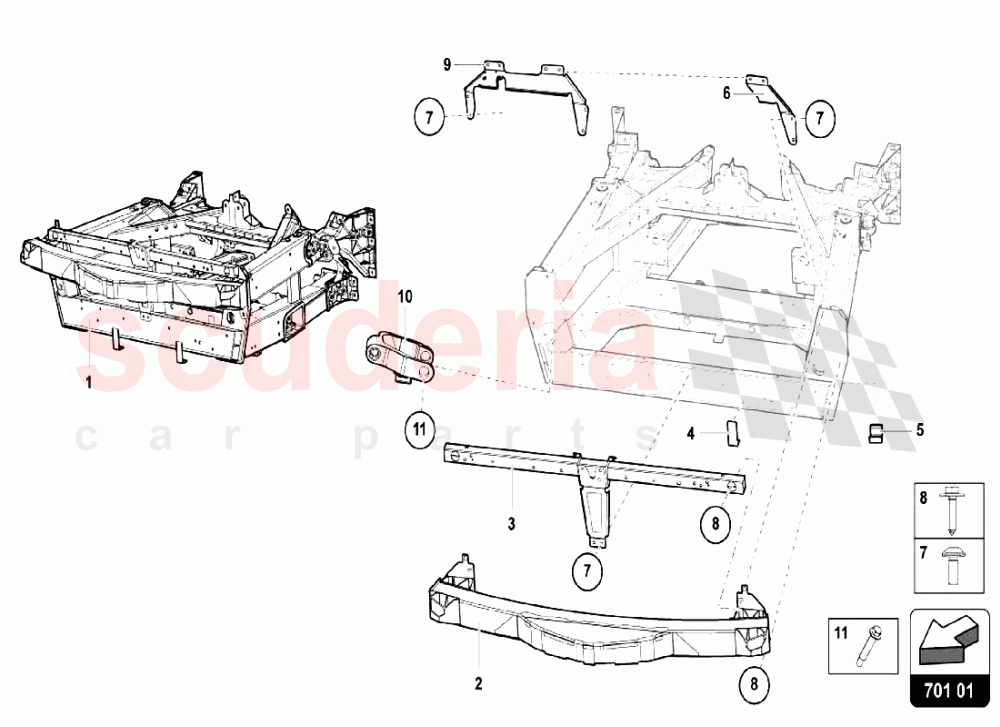 Front Frame Elements of Lamborghini Lamborghini Aventador LP740 S