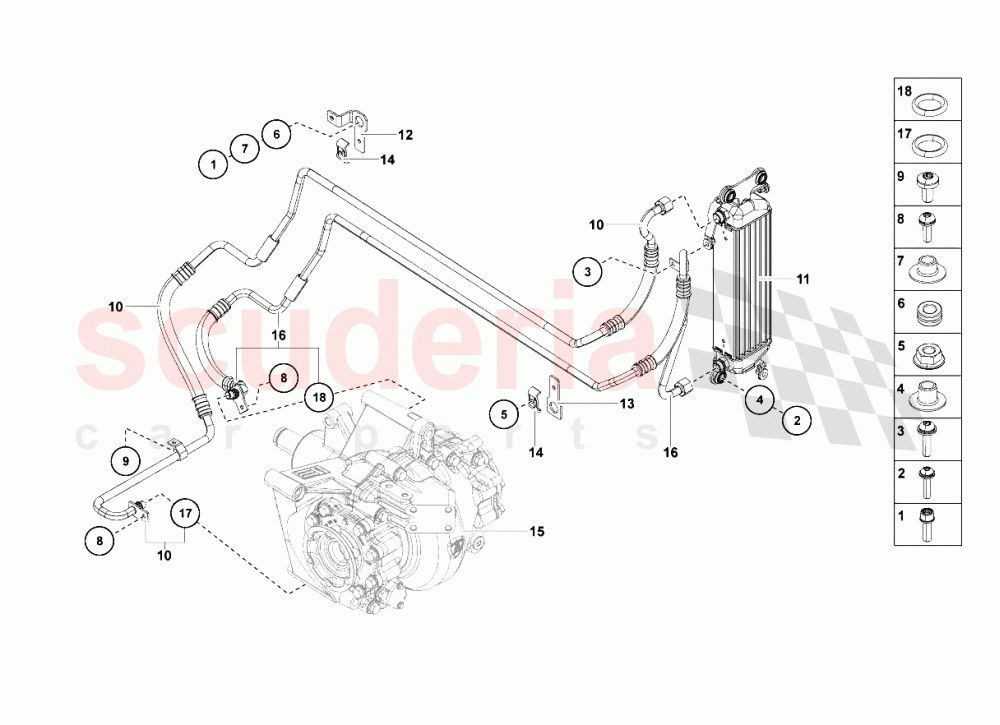 Oil Cooler of Lamborghini Lamborghini Aventador LP700 Coupe
