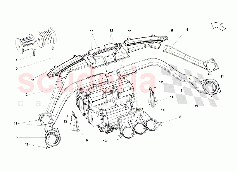 Dashboard Air Pipe of Lamborghini Lamborghini Gallardo (2003-2005)