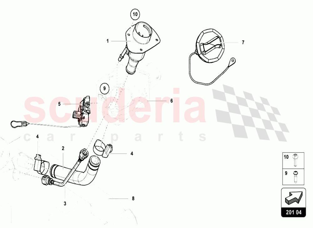 FUEL PIPE UNION of Lamborghini Lamborghini Aventador LP720 Roadster