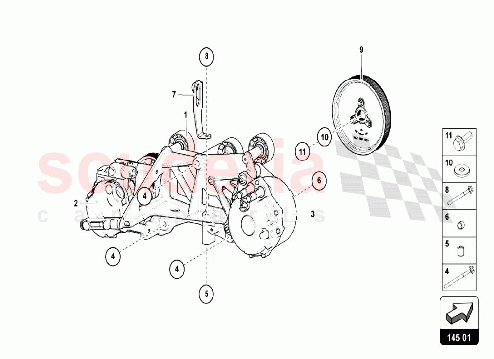 V-belt Pulley of Lamborghini Lamborghini Aventador LP740 S