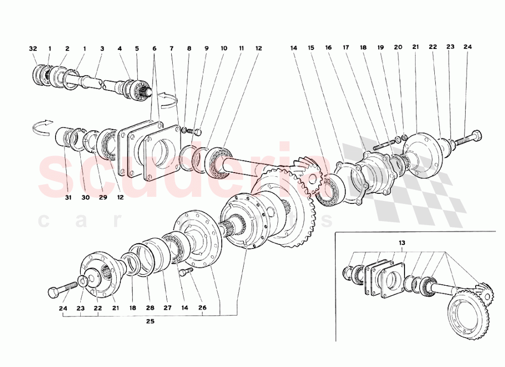 Rear Differential Gearbox Control Tower of Lamborghini Lamborghini Diablo SV (1999)