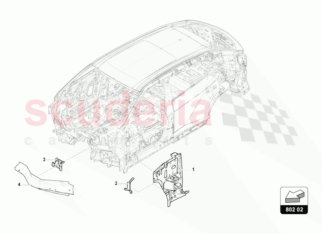 SECTIONAL PARTS FOR THE SIDE SECRION of Lamborghini Lamborghini Urus (2018-2019)