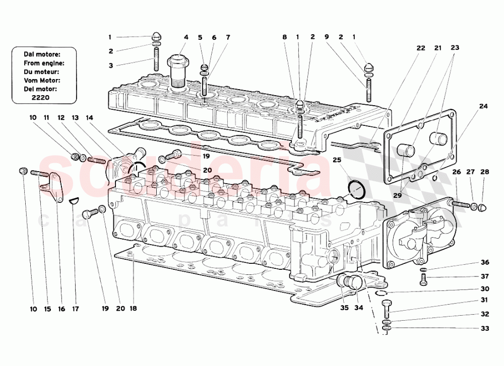 Accessories for Right Cylinder Head 2 of Lamborghini Lamborghini Diablo SV (1999)