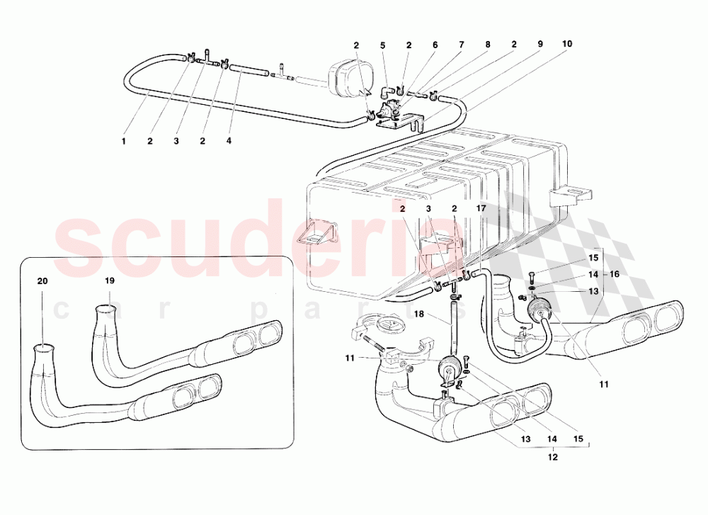 Exhaust System 4 of Lamborghini Lamborghini Diablo VT Roadster (1998-2000)