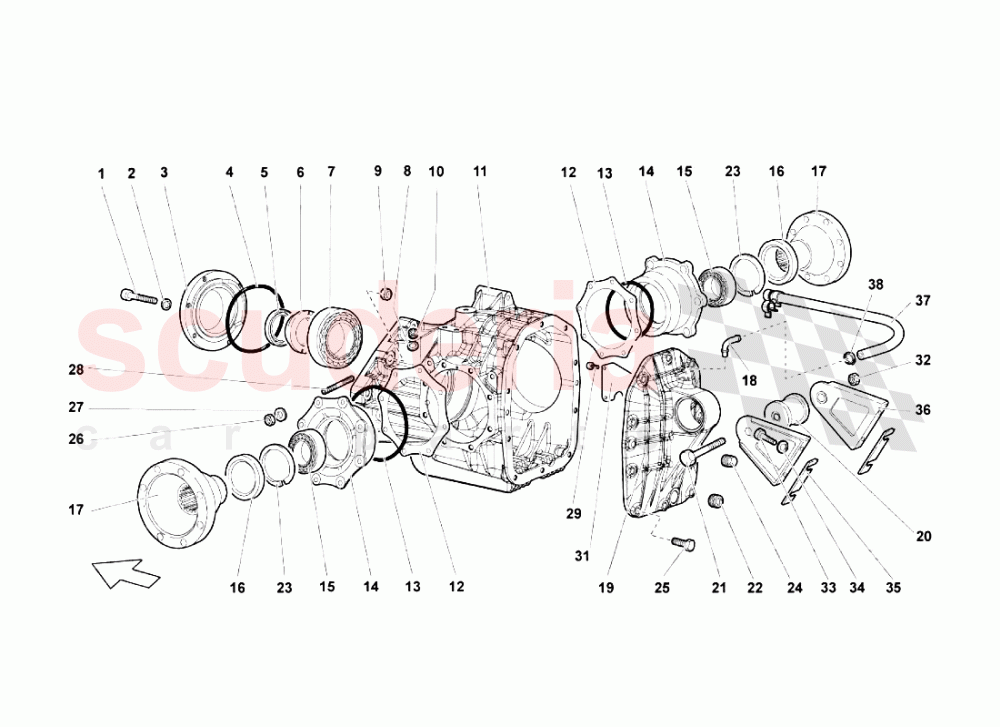 Rear Differential Case of Lamborghini Lamborghini Murcielago LP670