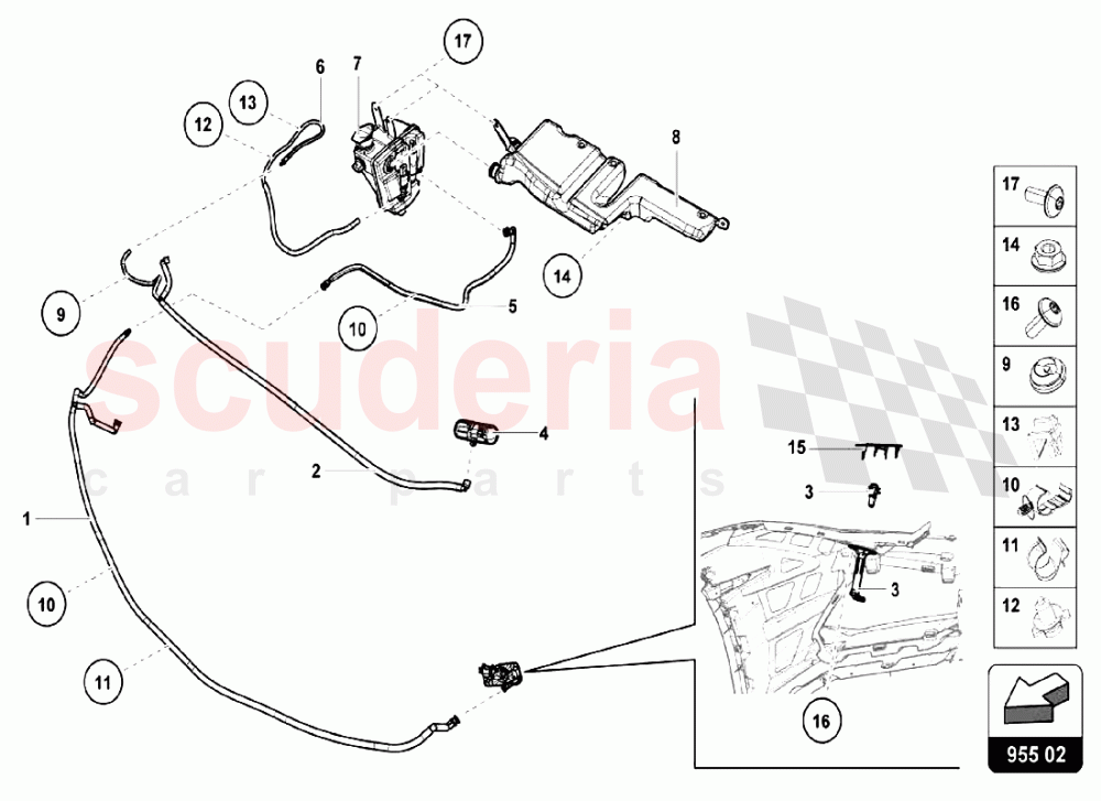 WINDSCREEN - HEADLIGHT WASHER SYSTEM of Lamborghini Lamborghini Huracan LP610 Spyder