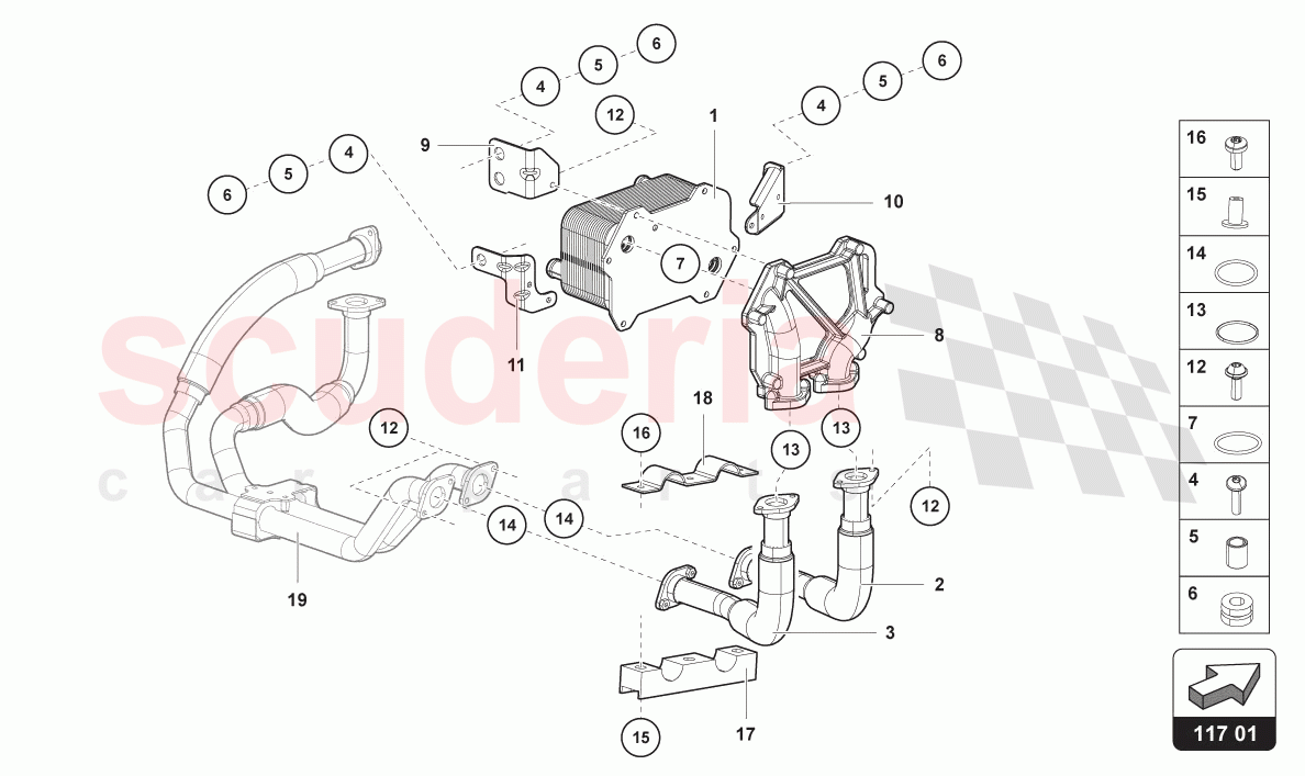 OIL COOLER of Lamborghini Lamborghini Aventador LP780 Ultimae