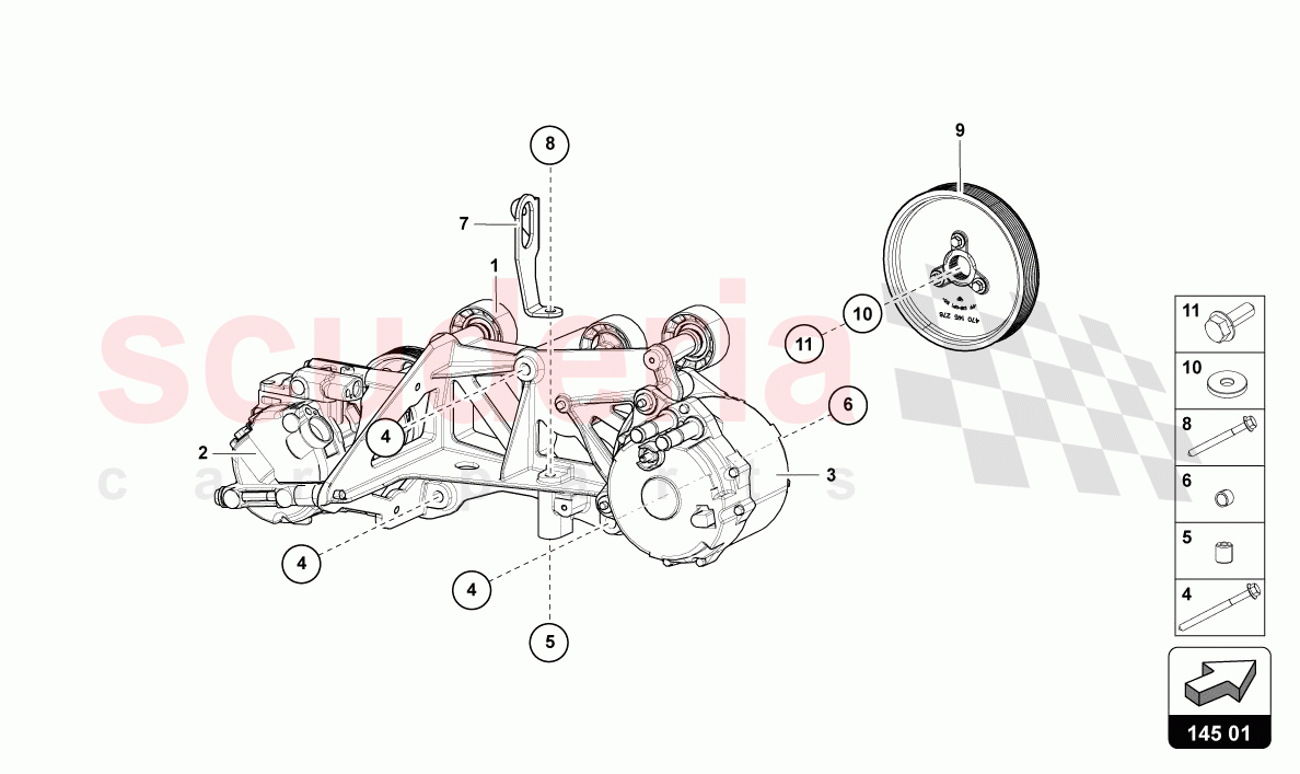 V-BELT PULLEY of Lamborghini Lamborghini Aventador LP780 Ultimae