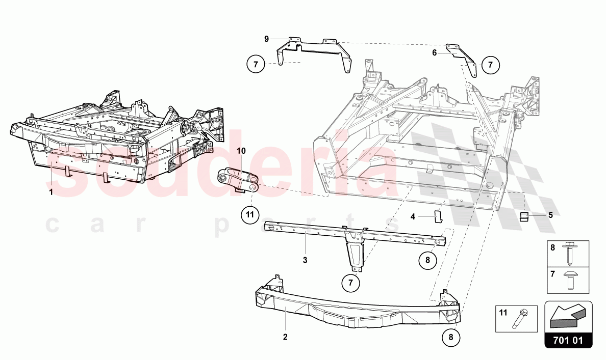 TRIM FRAME FRONT PART of Lamborghini Lamborghini Aventador LP780 Ultimae