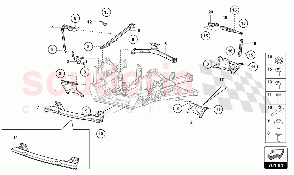 TRIM FRAME REAR PART of Lamborghini Lamborghini Aventador LP780 Ultimae