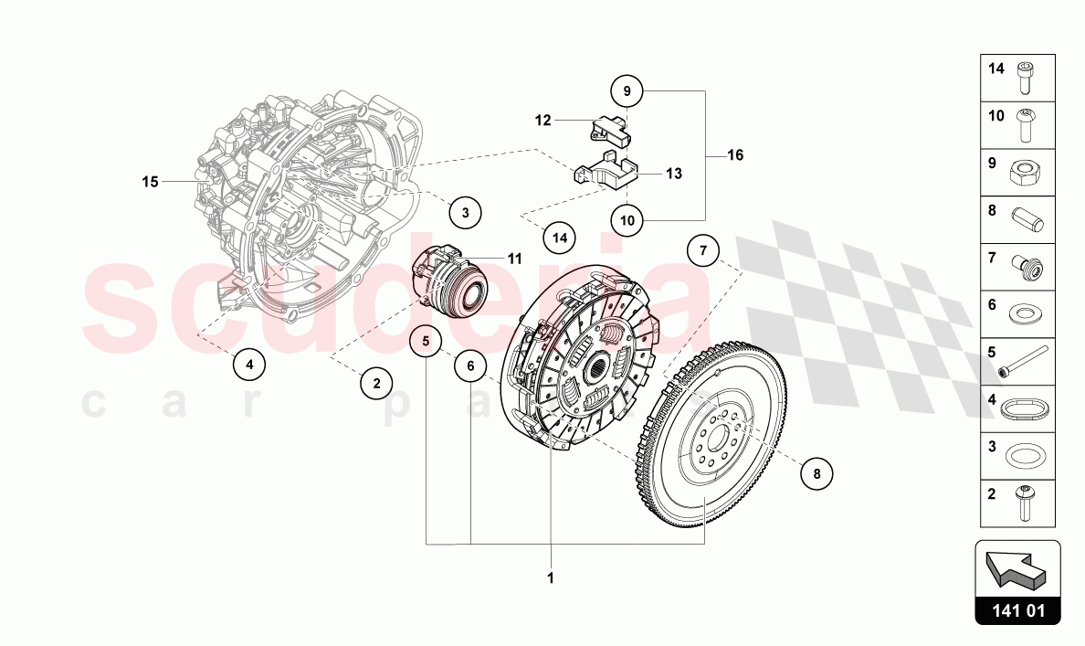 FLYWHEEL WITH CLUTCH of Lamborghini Lamborghini Aventador LP780 Ultimae Roadster