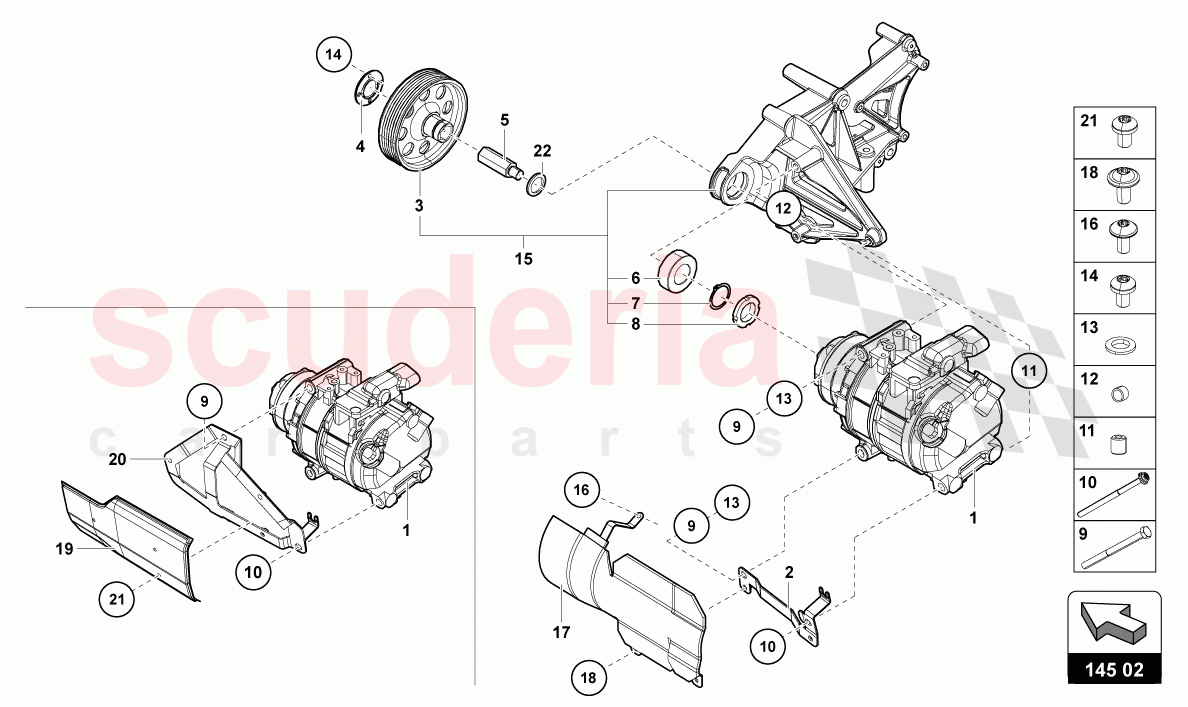 A/C COMPRESSOR of Lamborghini Lamborghini Aventador LP780 Ultimae Roadster