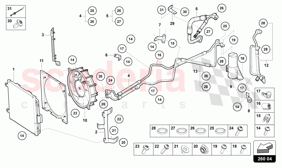 A/C CONDENSER of Lamborghini Lamborghini Aventador LP780 Ultimae Roadster
