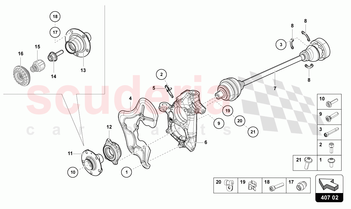 DRIVE SHAFT FRONT of Lamborghini Lamborghini Aventador LP780 Ultimae Roadster