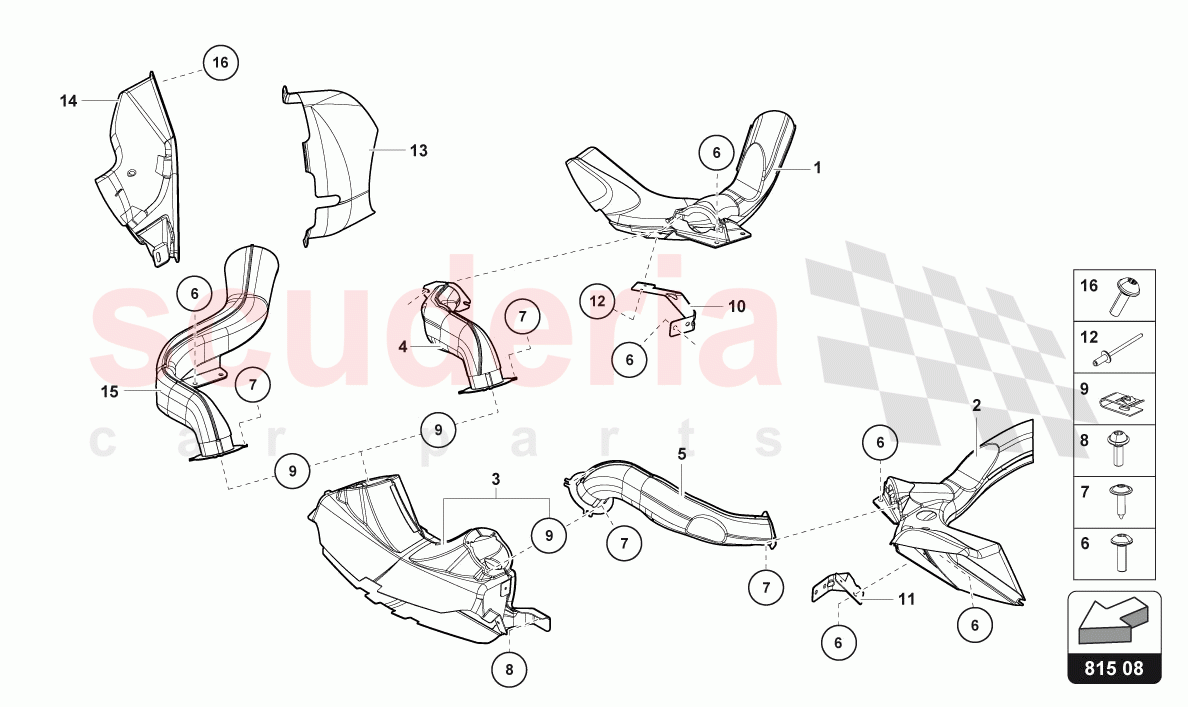 AIR DUCT CARDBOARD of Lamborghini Lamborghini Aventador LP780 Ultimae Roadster