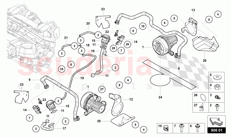 SECONDARY AIR PUMP of Lamborghini Lamborghini Aventador LP780 Ultimae Roadster