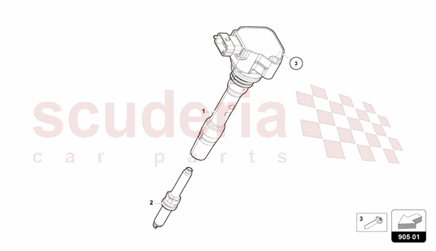 COIL WITH SPARK PLUG CONNECTOR of Lamborghini Lamborghini Revuelto Coupe