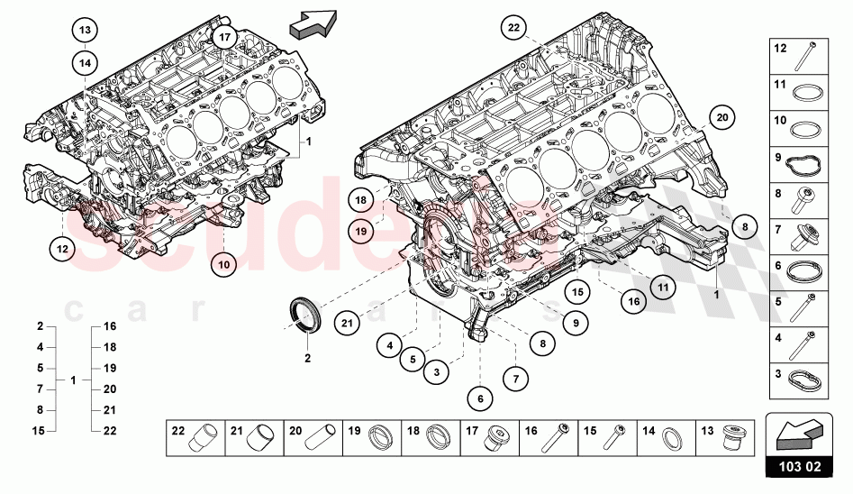 ENGINE BLOCK of Lamborghini Lamborghini Huracan Evo Spyder 2WD
