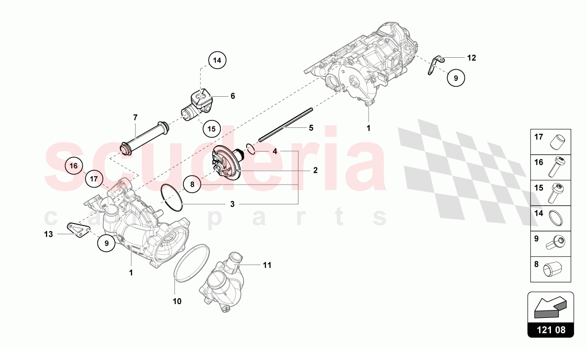 MOUNTING FOR OIL PUMP INTERMEDIATE SHAFT of Lamborghini Lamborghini Huracan Evo Spyder 2WD