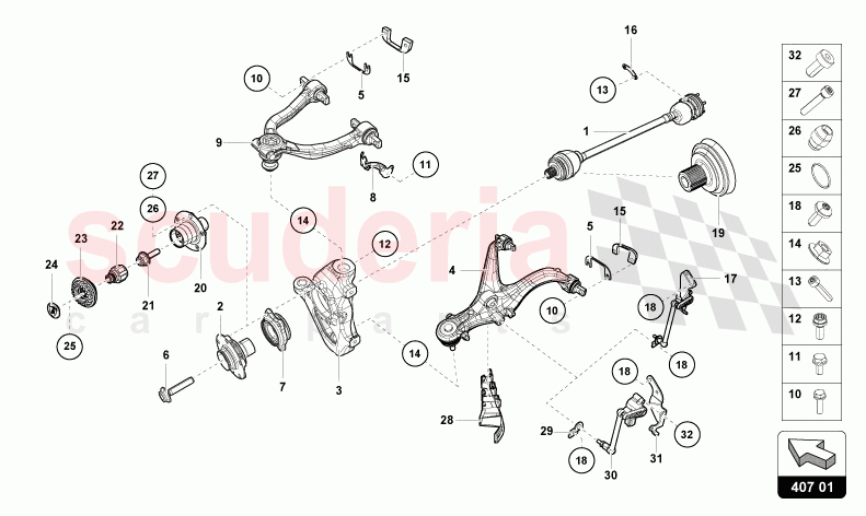 AXLE SHAFT FRONT of Lamborghini Lamborghini Huracan Evo Spyder 2WD