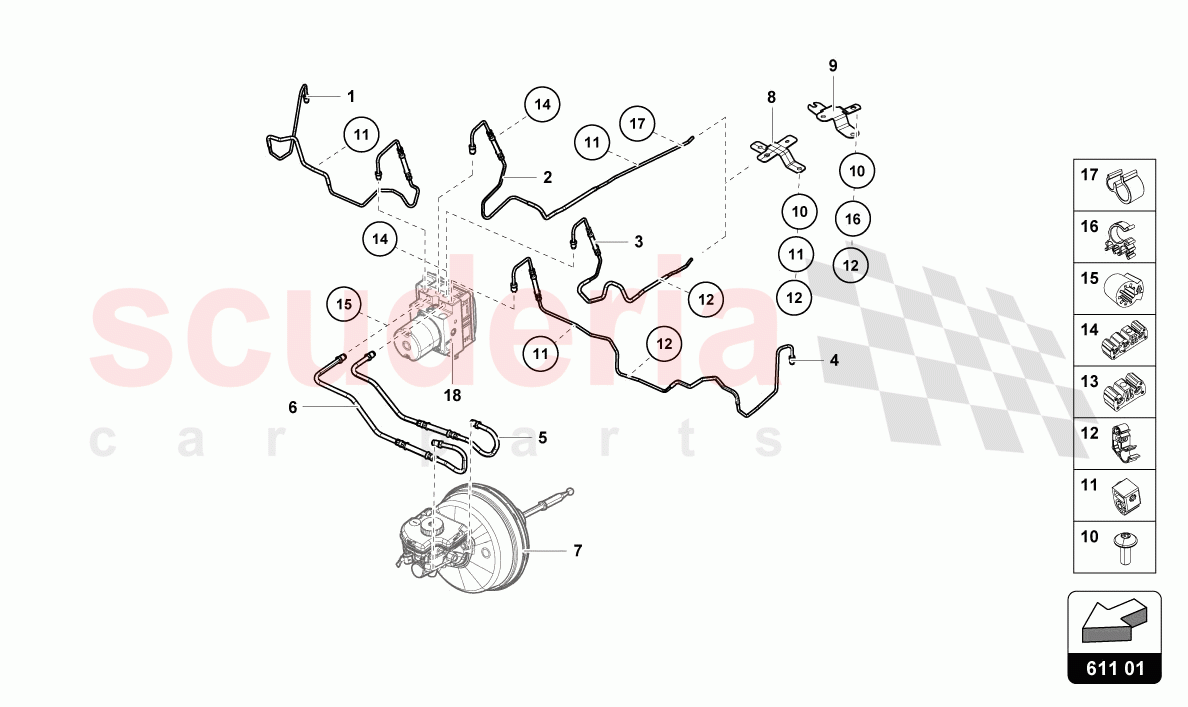 BRAKE LINE of Lamborghini Lamborghini Huracan Evo Spyder 2WD