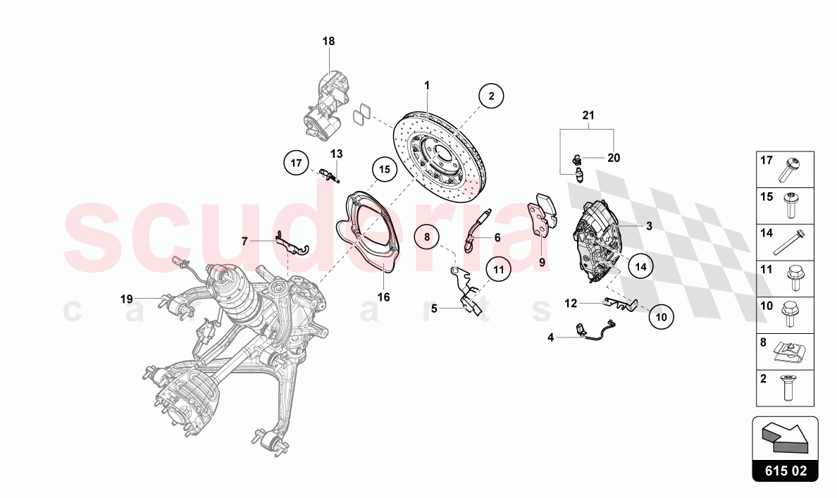 CERAMIC BRAKE DISC REAR of Lamborghini Lamborghini Huracan Evo Spyder 2WD