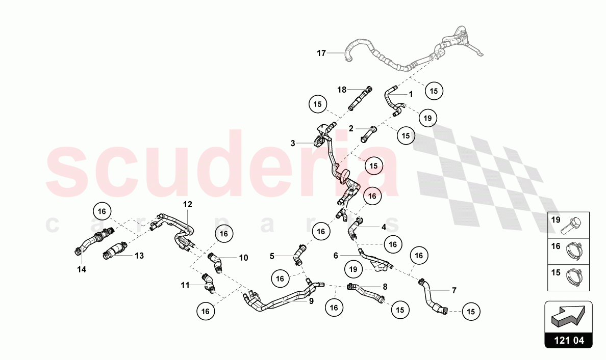 COOLANT HOSES AND PIPES of Lamborghini Lamborghini Huracan STO