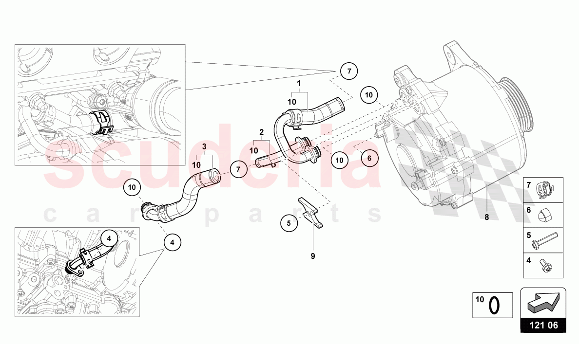 COOLANT HOSES AND PIPES of Lamborghini Lamborghini Huracan STO