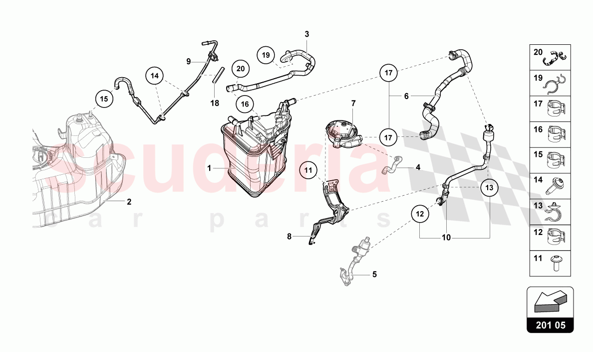 ACTIVATED CHARCOAL CONTAINER of Lamborghini Lamborghini Huracan STO