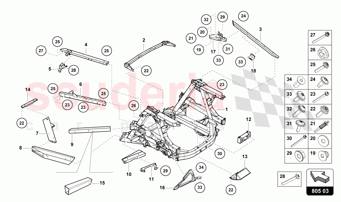 CHASSIS REAR, INNER of Lamborghini Lamborghini Huracan STO