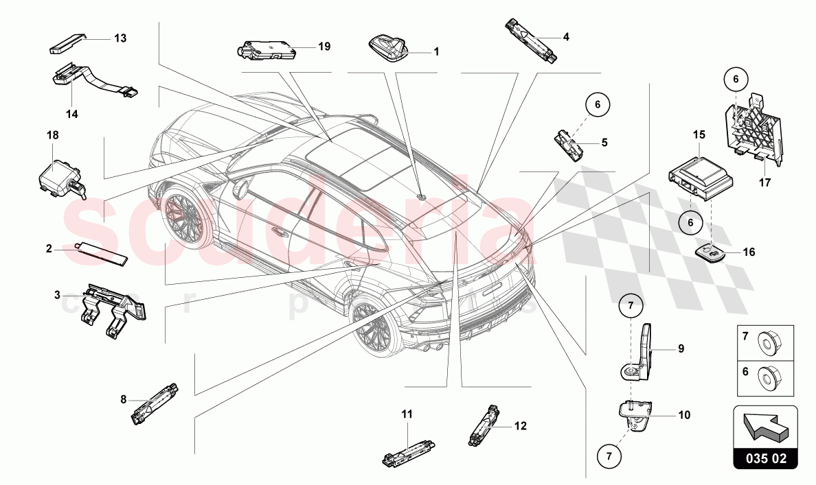 AERIAL of Lamborghini Lamborghini Urus S