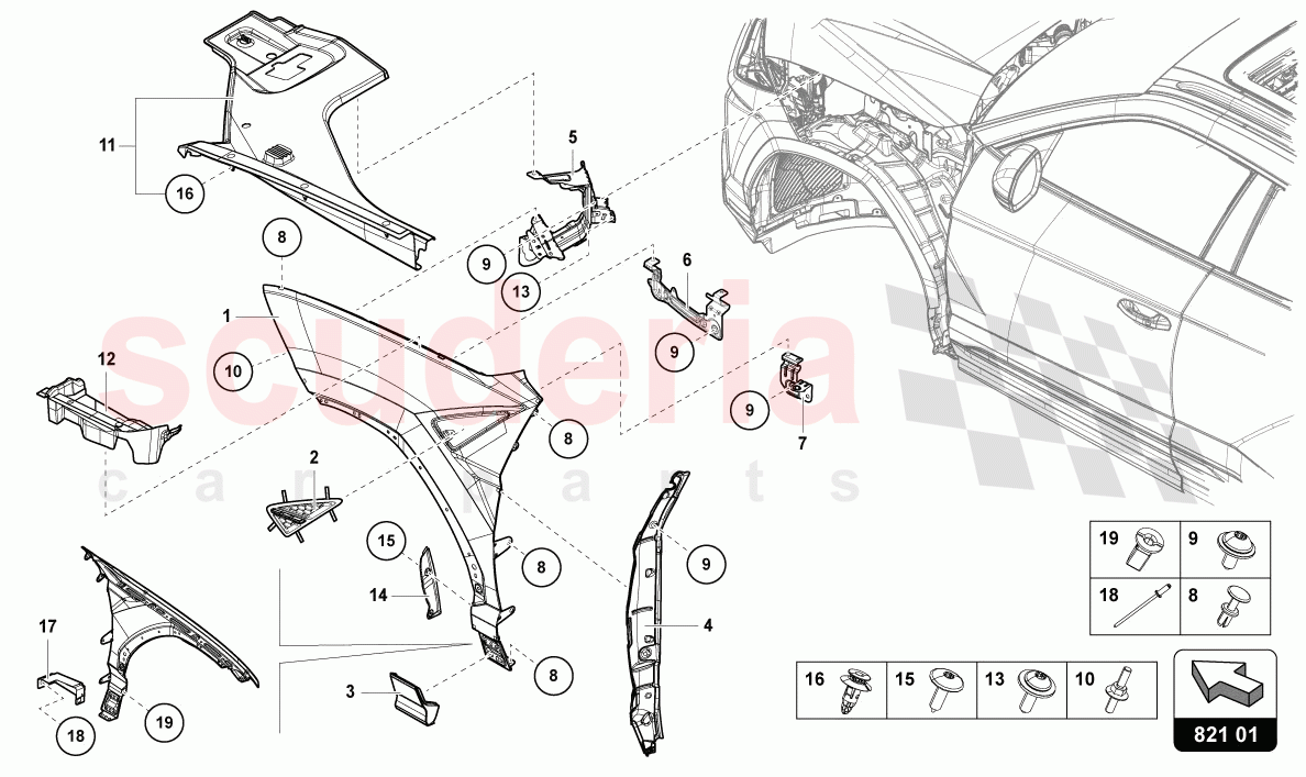 WING PROTECTOR FRONT of Lamborghini Lamborghini Urus S
