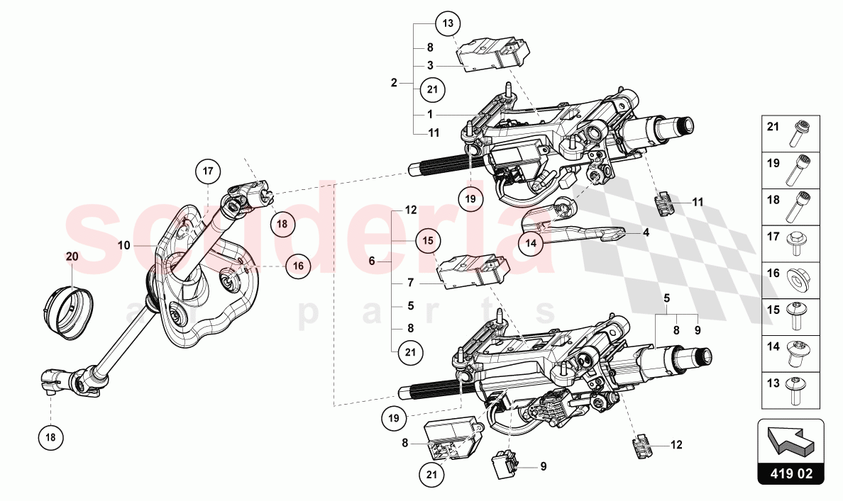 STEERING COLUMN WITH ATTACHMENT PARTS of Lamborghini Lamborghini Urus S