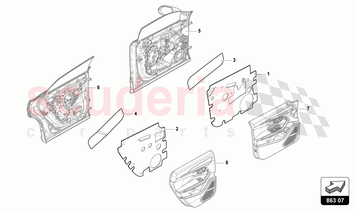 SOUND ABSORBER PIECE of Lamborghini Lamborghini Urus (2019-2022)