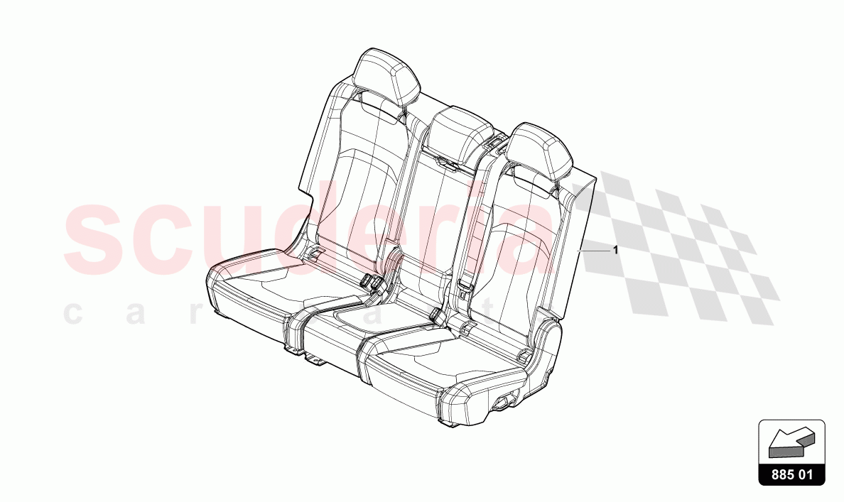 BENCH SEAT WITH BACKREST AND HEADREST of Lamborghini Lamborghini Urus (2019-2022)