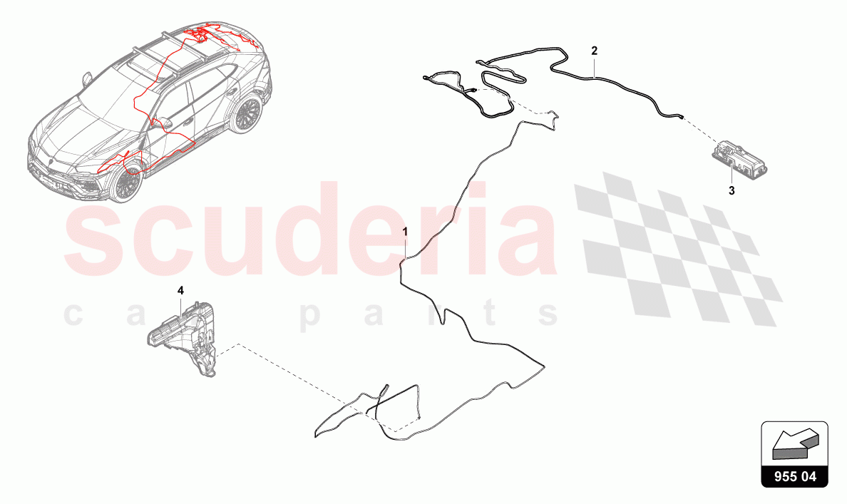 PIPE LINE FOR HEAD LIGHT CLEANING SYSTEM REAR of Lamborghini Lamborghini Urus (2019-2022)