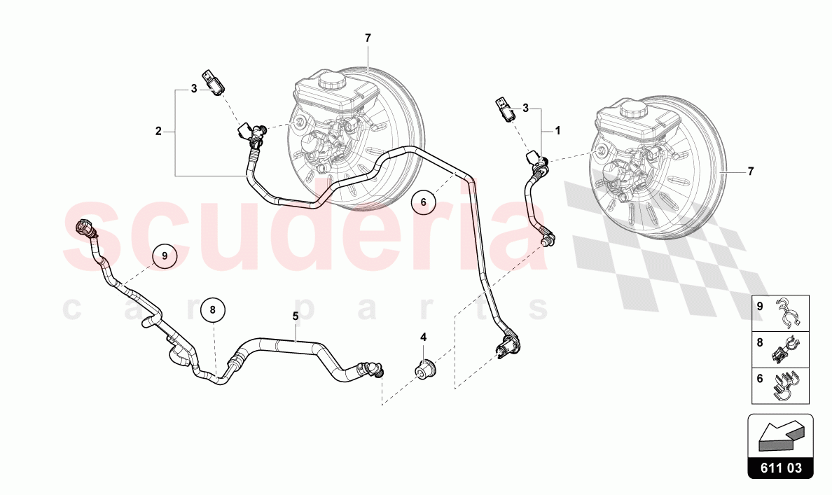 VACUUM HOSES FOR BRAKE SERVO of Lamborghini Lamborghini Urus Performante