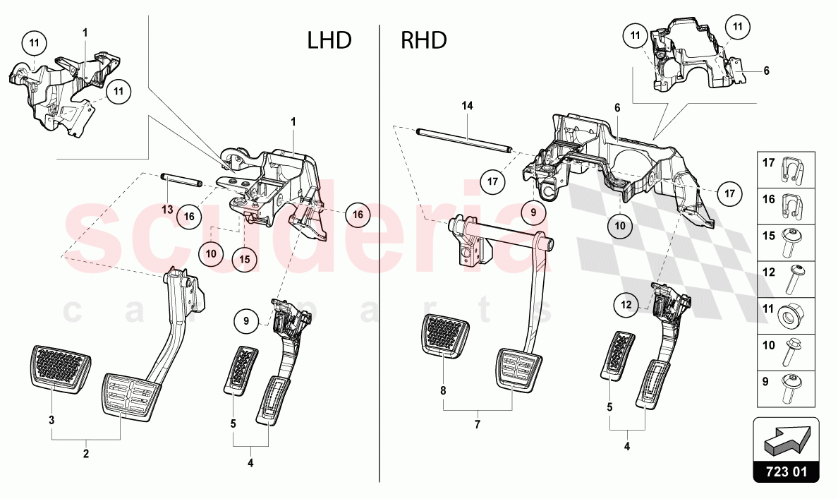 BRAKE AND ACCEL. LEVER MECH. of Lamborghini Lamborghini Urus Performante