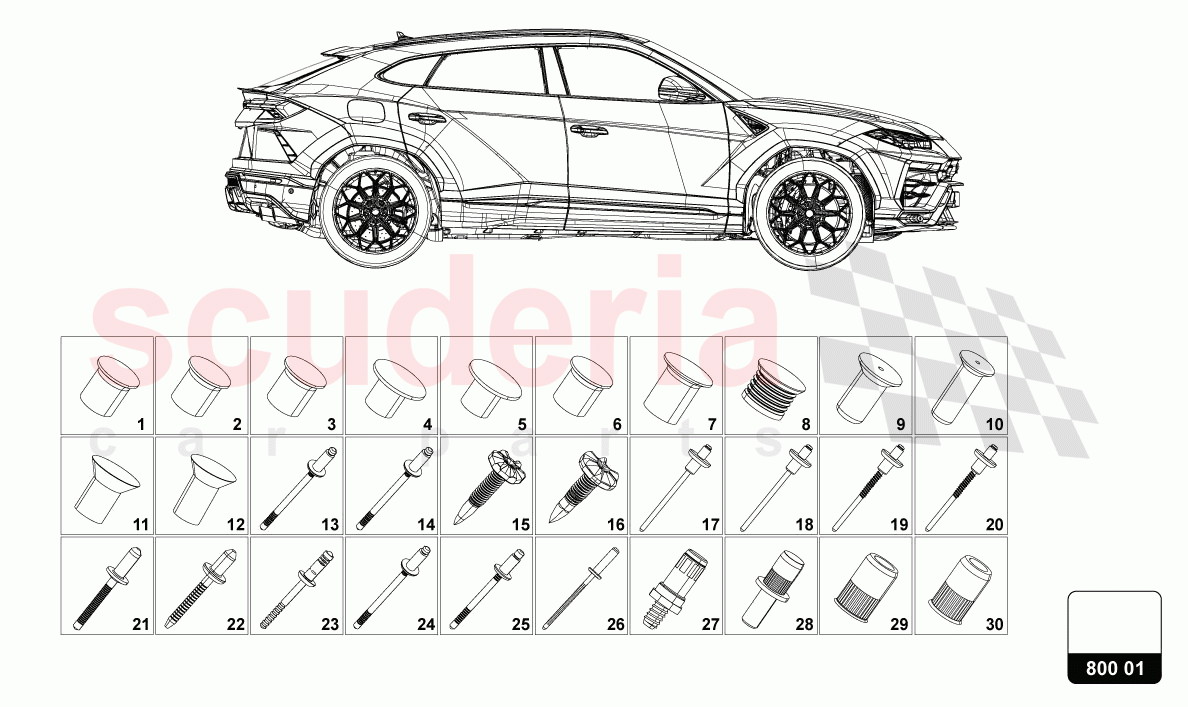 MOUNTING FOR BODYWORK of Lamborghini Lamborghini Urus Performante