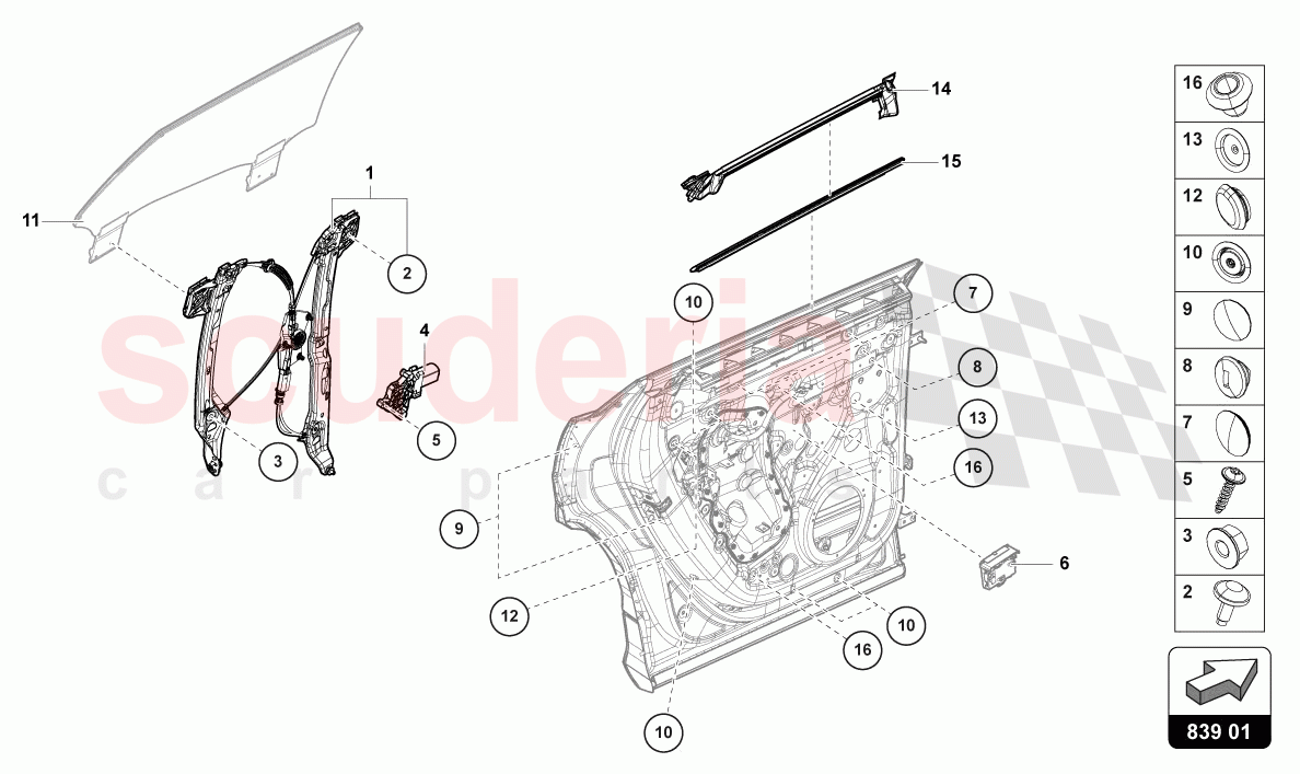 WINDOW REGULATOR WITH MOTOR of Lamborghini Lamborghini Urus Performante
