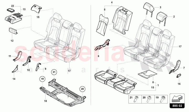 BENCH SEAT (3-SEATER) of Lamborghini Lamborghini Urus Performante