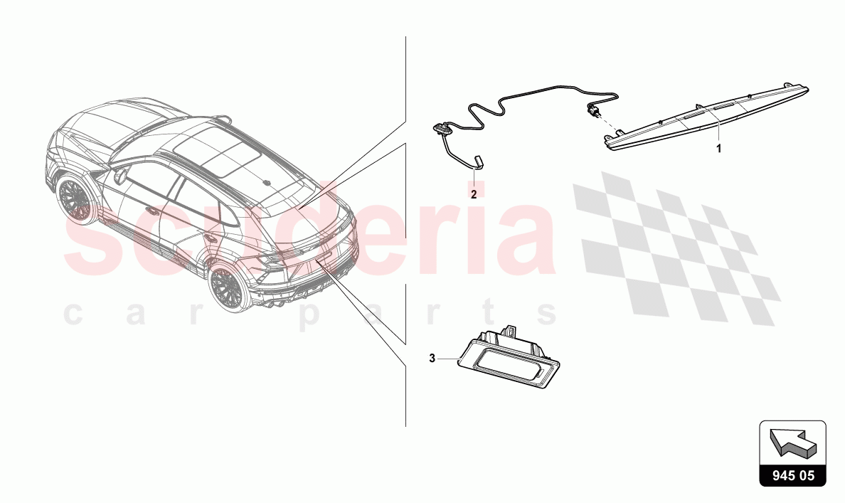 ADDITIONAL BRAKE LIGHT of Lamborghini Lamborghini Urus Performante