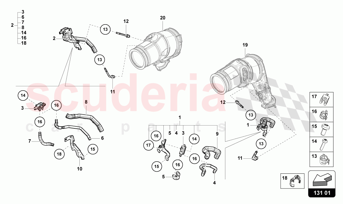 CONTROL LINE WITH PRESSURE DIFFERENCE SENDER OPF of Lamborghini Lamborghini Urus Performante