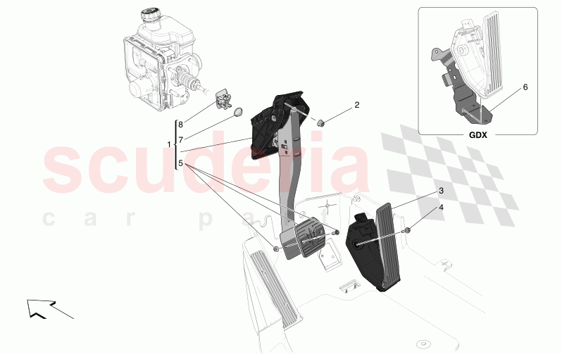 COMPLETE PEDAL BOARD UNIT of Maserati Maserati MC20 GT2 Stradale  Automatic 3.0 BT V6 2WD 630HP - 640HP